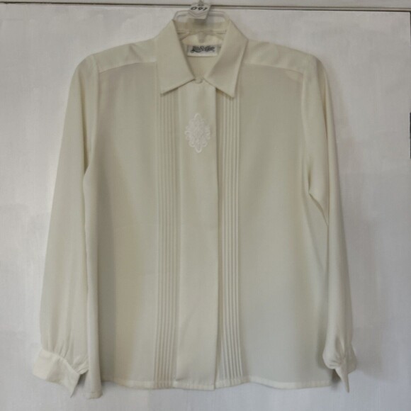 Yves St. Clair Blouse Vintage ivory size 12 button down - Picture 3 of 11